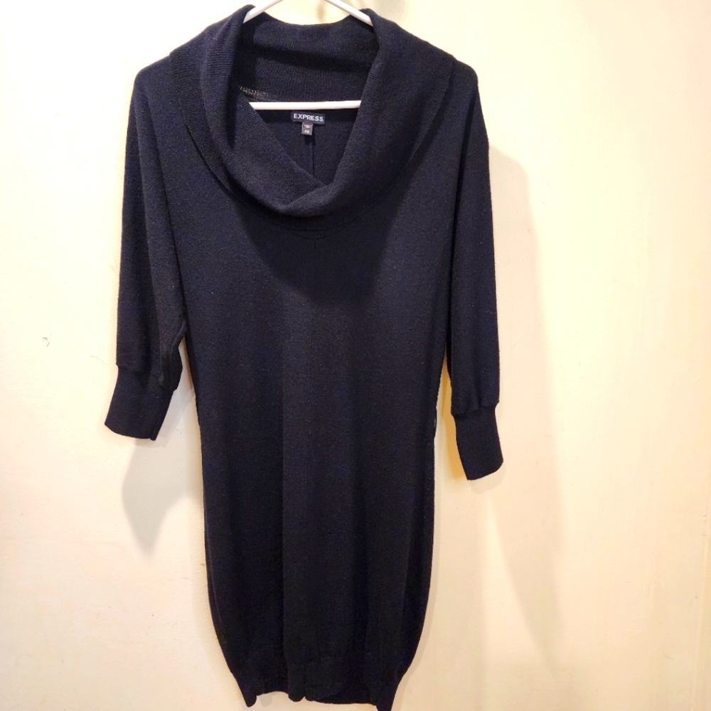Express Black Cowl Neck Sweater Dress Size XS